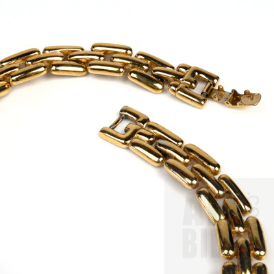 Retro Style Gold Coloured Fancy Link Necklace