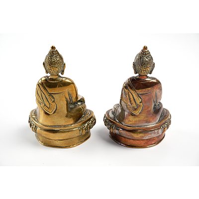Pair of Cast Brass Thai Deity Figurines