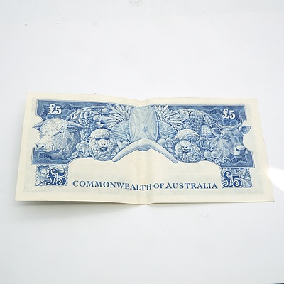 Commonwealth of Australia Coombs / Wilson Five Pound Note, TD04 646938