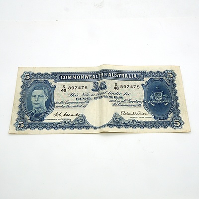 Commonwealth of Australia Coombs / Wilson Five Pound Note, S48 897475