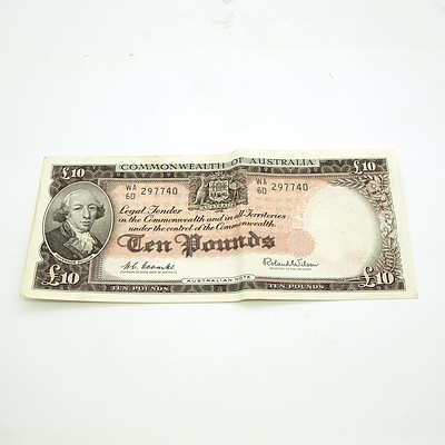 Commonwealth of Australia Coombs / Wilson Ten Pound Note, WA60 297740