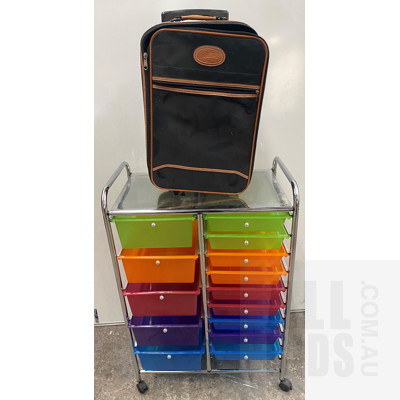 Portable Storage Box Hold, with Storage Containers & Suitcase