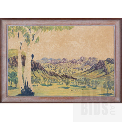 Henoch Reberaba (1914-1975), Central Australian Landscape, Watercolour, 35 x 53 cm