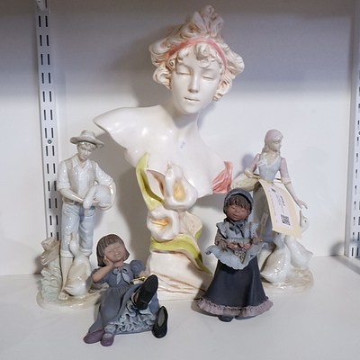 Five Vintage Ceramic and Porcelain Figurines