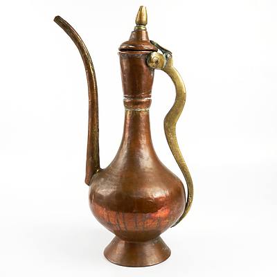 Vintage Eastern Copper and Brass Water Pitcher
