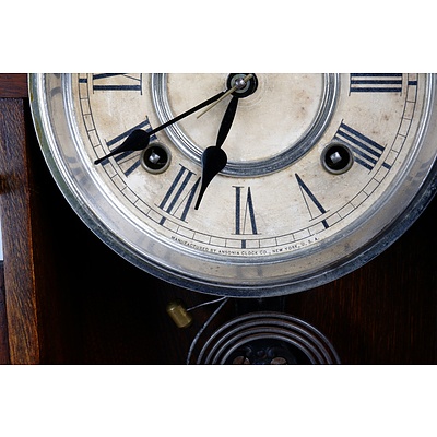 Antique Ansonia Clock Co Mahogany Cased Mantle Clock