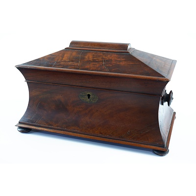 Victorian Mahogany Tea Caddy, Mid 19th Century