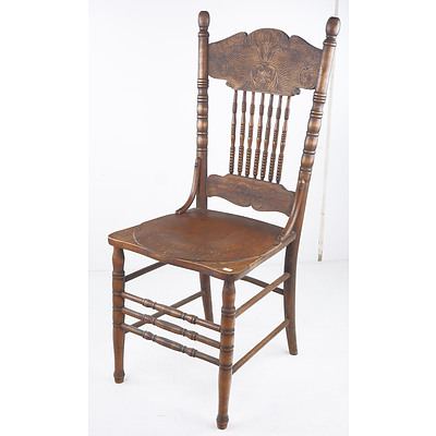 Antique Spindleback Cottage Chair with Pressed Timber Seat