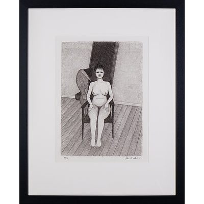 John Brack (1920-1999), Seated Nude 1982, Lithograph
