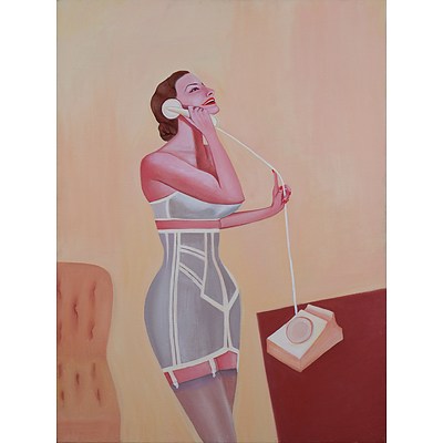 Prudence Flint (born 1962), Hello, Hello 1996, Oil on Canvas