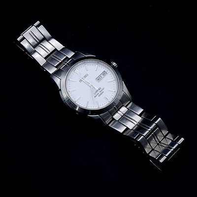 Gents Seiko Sapphire Water Resistant Day Date Wrist Watch