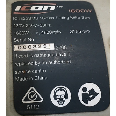 Icon 254mm, 1600W Sliding Mitre Saw