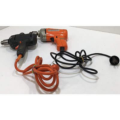 Black And Decker 10mm 2 Speed Electronic Drill And N6 5/16 Inch Power Driver - Lot Of Two