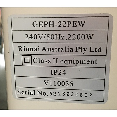 Rinnai GEPH-22PEW Panel Heater
