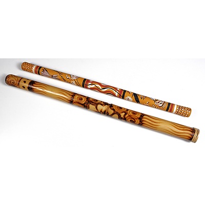 Vintage Hand Decorated Didgeridoo and Bamboo Didgeridoo with Flamework Decoration (2)