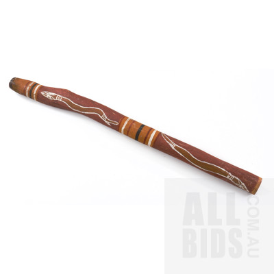 Antique Indigenous Hardwood Didgeridoo with Hand Painted Decoration