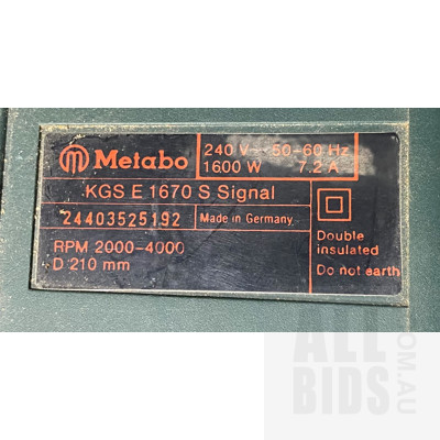 Metabo KGS E1670 S Signal Sliding Compound Mitre Saw