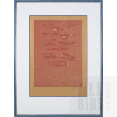 Jacob Mach, Untitled (Early Aviation Designs), Offset Lithograph, 41 x 29 cm (image size)