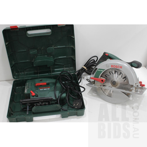 Bosch Electric PKS 1500 Circular Saw and PST 650 PE Orbital Jigsaw