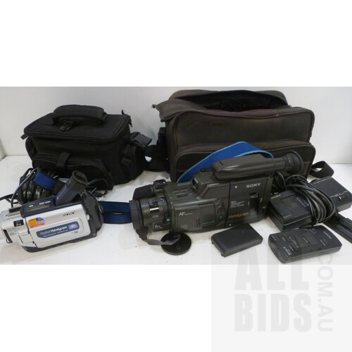 Sony CCD-AU300 and DCR TRV17E Handycam Camcorders - Lot of Two