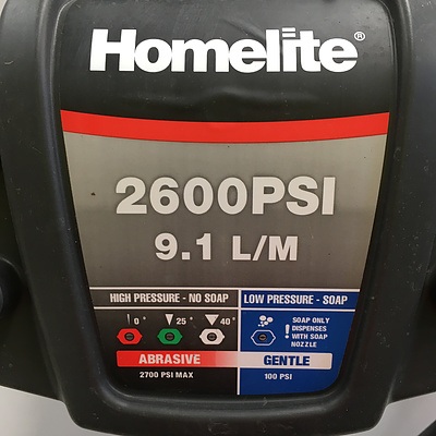 Homelite 173cc 2600Psi 4 Stroke Petrol Pressure Washer