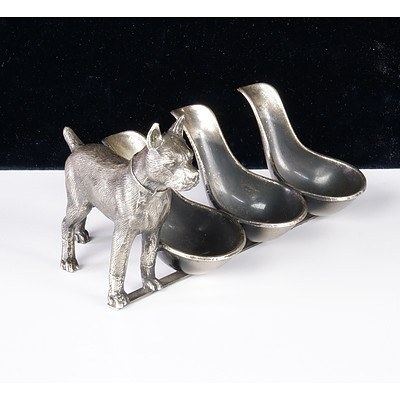 Vintage Silverplate Pipe Stand with Dog Adornment