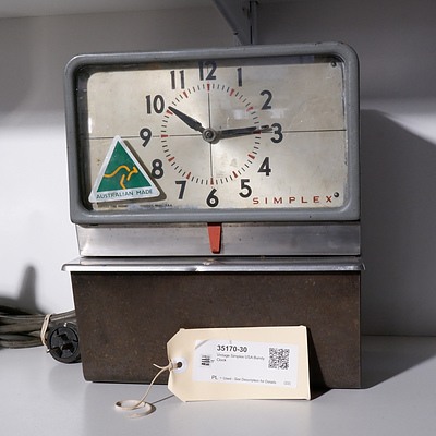 Vintage Simplex USA Bundy Clock