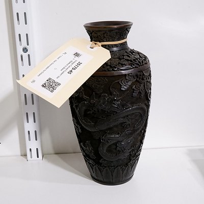 Vintage Carved Eastern Vase - Marked to Base
