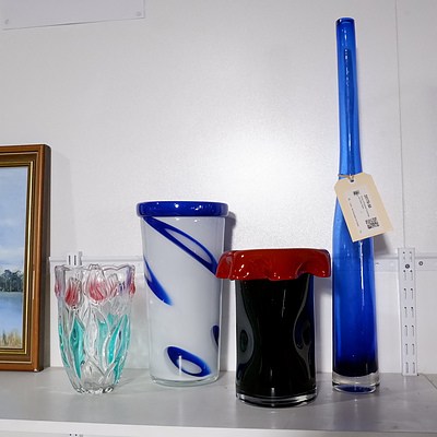 Group of Assorted Contemporary Glass Vases