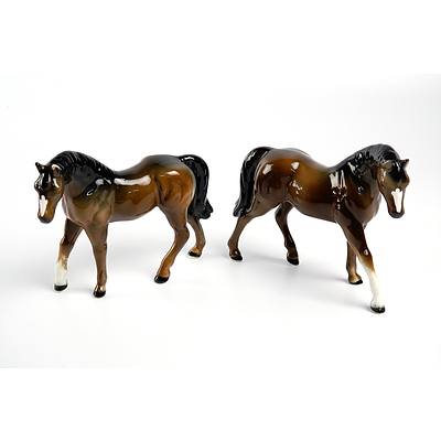 Two Vintage Beswick Porcelain Horse Figurines