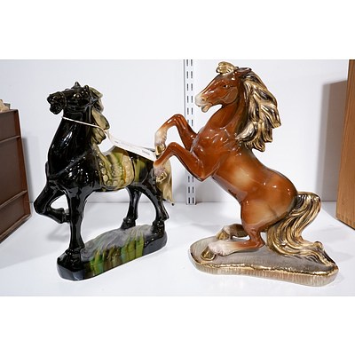 Two Large Porcelain Horse Figurines