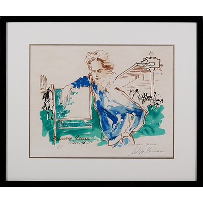 LeRoy Neiman (1912-2012, American), Princess Anne, Reim 1972 Olympic Games, Lithograph