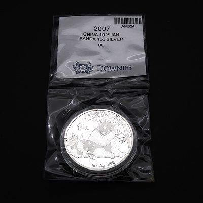 2007 1oz Silver 10 YUAN PANDA Chinese Coin