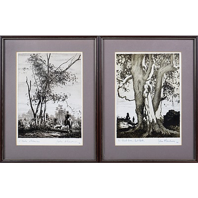 A Pair of John Gardner Prints: A Mallee Stockman & The Ghost Gum, Central Australia 1980 (2)