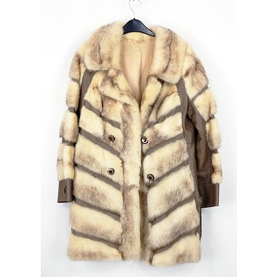 Retro Women's Fur and Leather Coat
