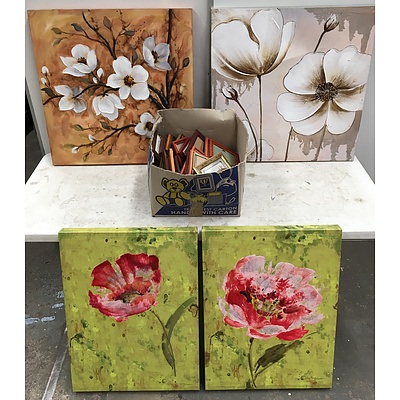 Assorted Paintings And Ornate Photo Frames