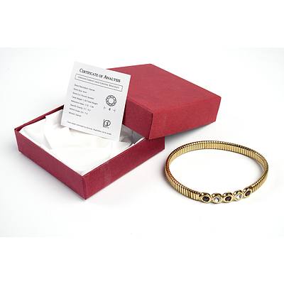 Garnet and Crystal Gold Plated Bracelet