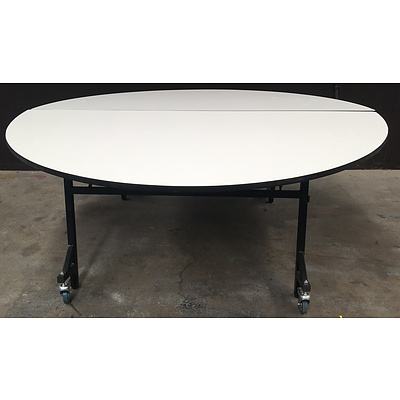 Oval Collapsible Function Table On Castors