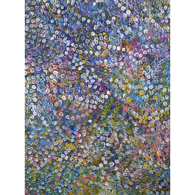 Polly Ngale (born c1936), Bush Plum 2019, Synthetic Polymer Paint on Canvas