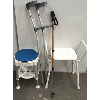 Lot of Four Chair And Walking Aids