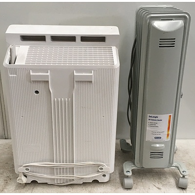 Daikin Air Purifier With DeLonghi 1000W Oil Heater