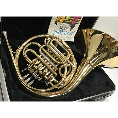 Brass Bourree Fench Horn In Travel Case