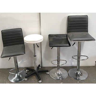 Collection Of Four Adjustable Height Stools