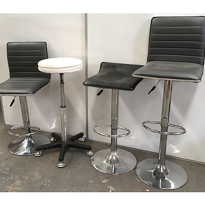 Collection Of Four Adjustable Height Stools