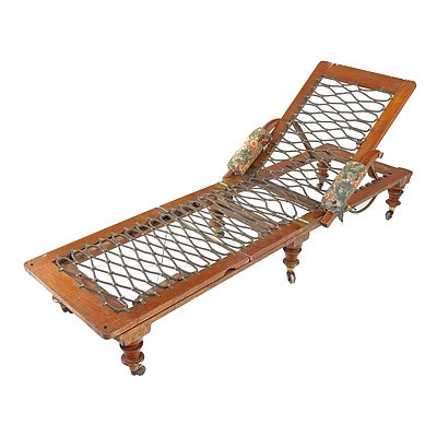 Victorian Robinson & Sons of Ilkley Mahogany Campaign Daybed, Late 19th Century
