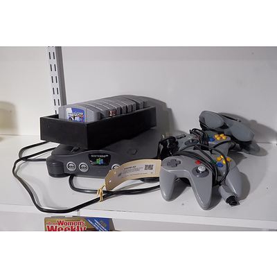 Nintendo 64 Computer System with Three Controllers, Nine Games and Cables