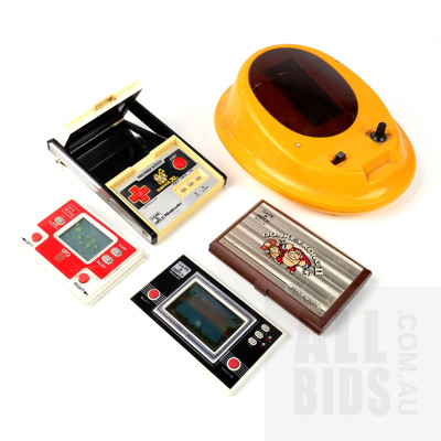 Five Various Vintage Handheld Game Consoles