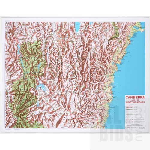 3D Geo Map of Canberra and Snowy Mountains, 1 to 300000