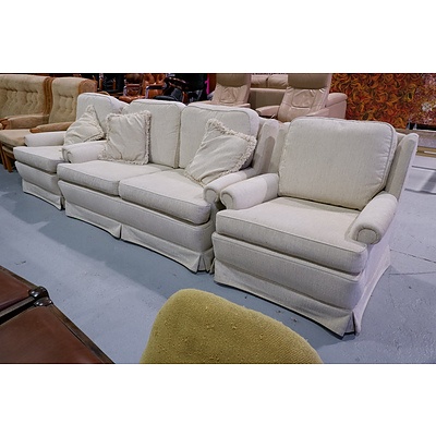 Quality Fabric Upholstered Three Piece Lounge Suite