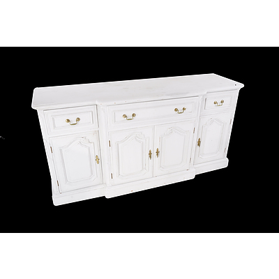 Vintage French Provincial Sideboard with Shabby Chic Painted Finish